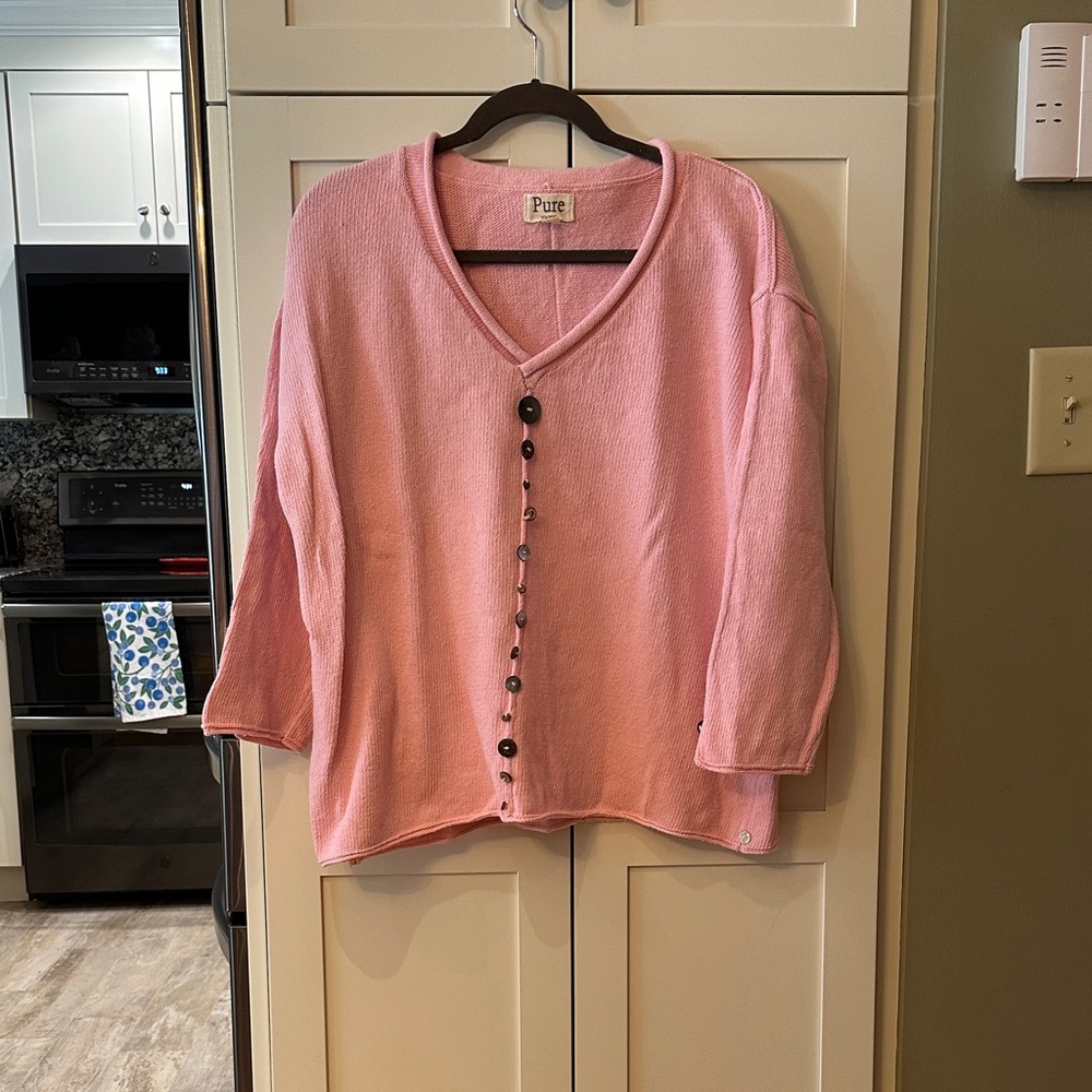 Pure Women's Pink Button-Up Cardigan
